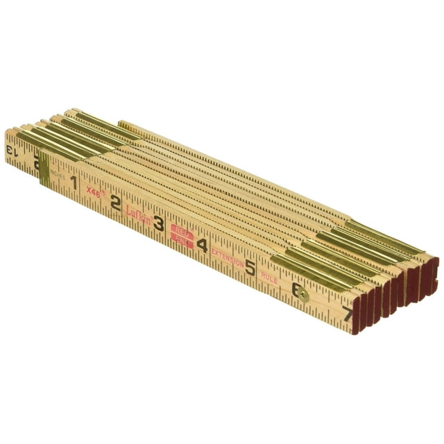 Wood Rule Lufkin X46SLN de 6 pies con salida de latón, negro y marrón
