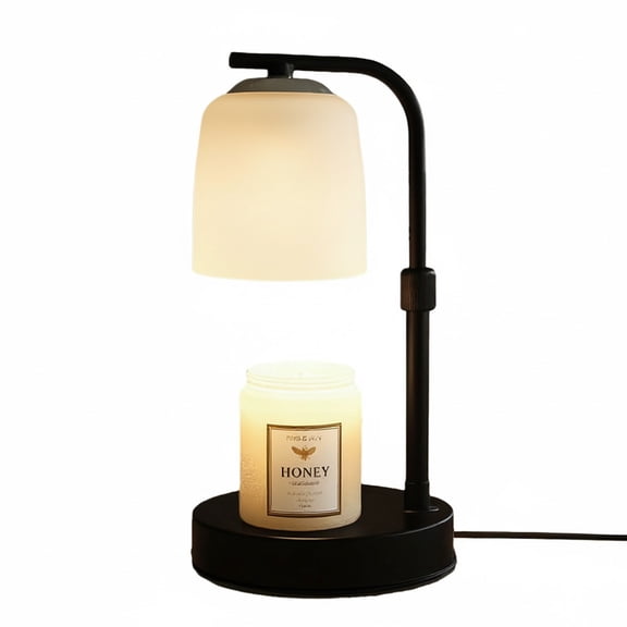 Frosted Glass Candle Warmer Lamp with Metal Base