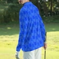 thumbnail image 4 of Homeyce Golf Polos for Men Long Sleeve Button Down Shirt Collared Casual Stylish Dry Fit Performance Golf Polo Shirts Floral Print Upf 50+ Sun Protection Pullover,Blue L, 4 of 4