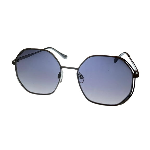 Lucky Brand Womens Gunmetal Hexagon Metal Sunglass, Smoke Gradient Lens D946