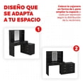 thumbnail image 3 of Tocador Grande Utilia Vanity L con Espejo LED, 8 Cajones y 4 Repisas, Melamina, Negro 167.5x40x135 cm, 3 of 7