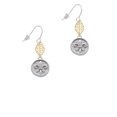 thumbnail image 2 of Delight Jewelry Silvertone Fleur di Lis - Round Seal Goldtone Leaf French Earrings, 2 of 4