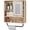 Natural Oak, variant on Vecenuy White Bathroom Wall Cabinet with Mirror, 3 Lighting Modes, Adjustable Brightness, Jewelry Holder, Sliding Door, Over Toilet Storage Cabinet, White