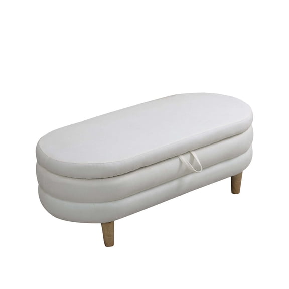 strAumptious Calico living room Storage Ottoman,White
