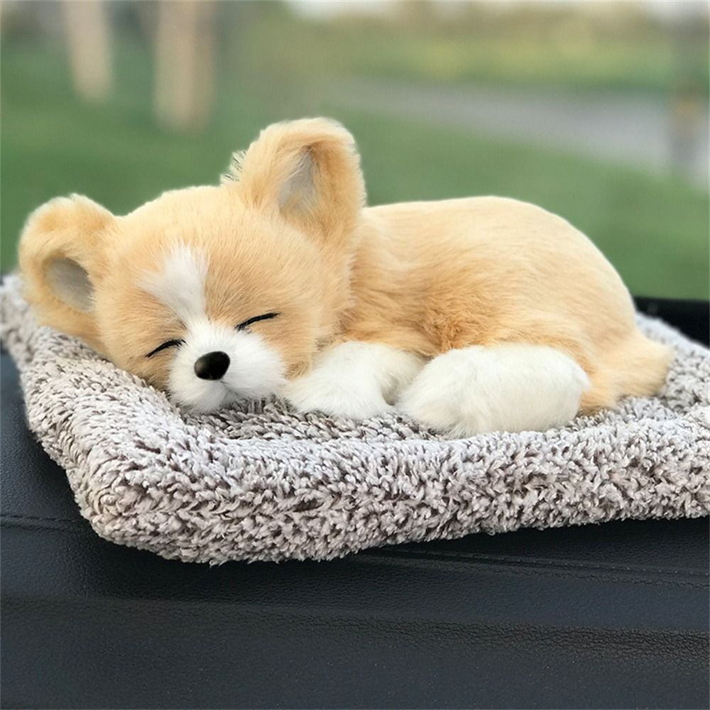 Cute Dog With Plush Mat Dashboard Decor Sleeping Dog Toy Dog