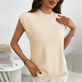 thumbnail image 6 of hotojiny Tops for Women Trendy Knit Crew Neck Sweater Vest Summer Casual Cap Short Sleeve Pullover Spring Clothes, 6 of 7