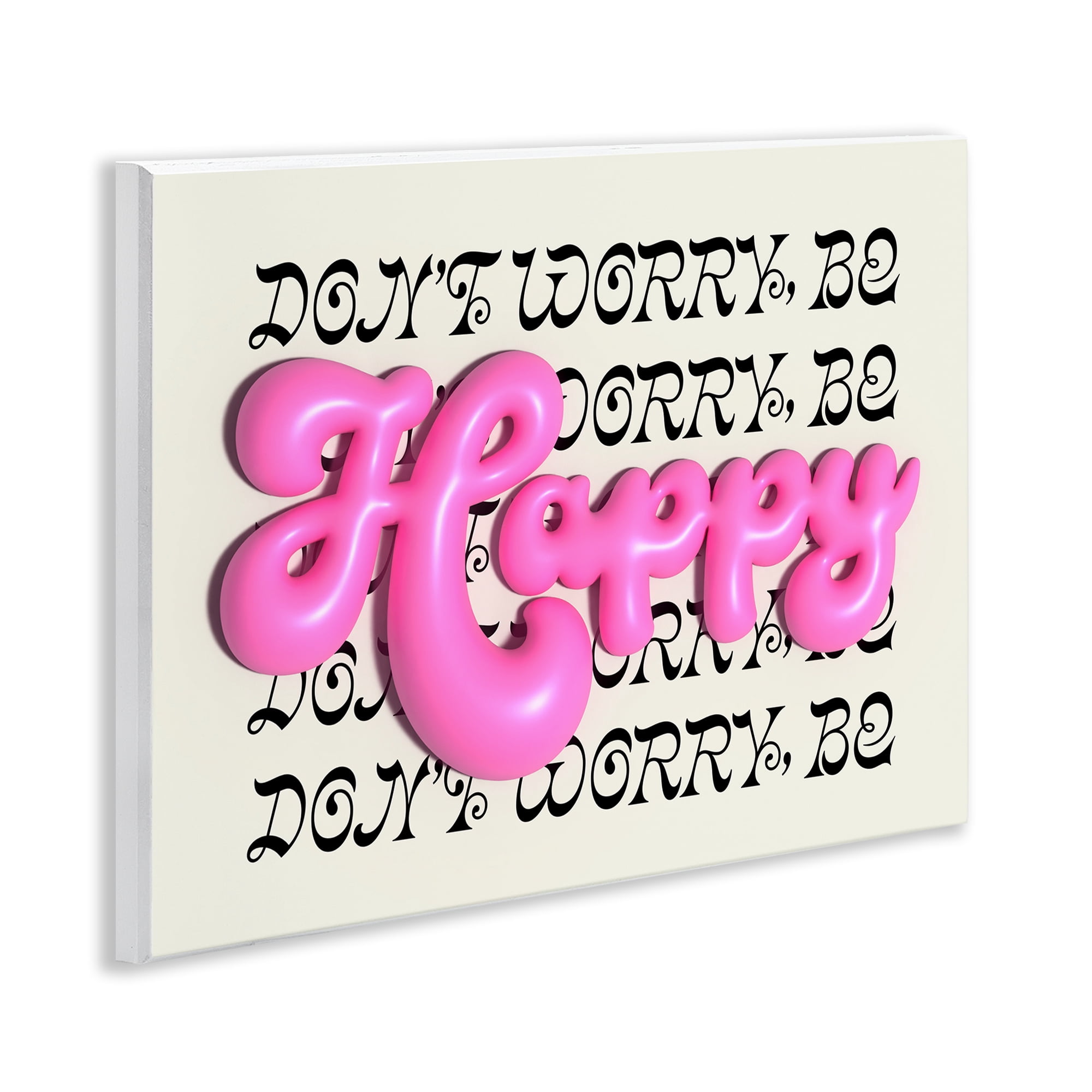 Stupell Industries Bubble Letters Happy Text & Numbers Painting Unframed Art Print Wall Art, 14 x 11