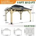 thumbnail image 4 of GARTOO 11 x 13 ft. Patio Cedar Wood Hardtop Gazebo, Double Metal Roof Wooden Gazebos for Backyard, Deck, Lawns, 4 of 10