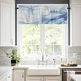 thumbnail image 3 of Blue Gradient Marble Window Curtains Valance Set of 3 Modern Abstract Rod Pocket Small Kitchen Curtain, Soft Window Treatment for Bedroom Party Holiday Decor, 3 of 8