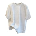 thumbnail image 2 of VgaVtl Elbow-Length Mens T Shirts Casual Summer Solid Color Everyday Minimalist Mens Shirts Loose Holiday, 2 of 5