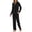 Black, variant on GEX Womens Bamboo Viscose Pajamas Super Buttery Soft 2 Piece PJ Set Button Long Sleeve Sleepwear Set (Pink S)