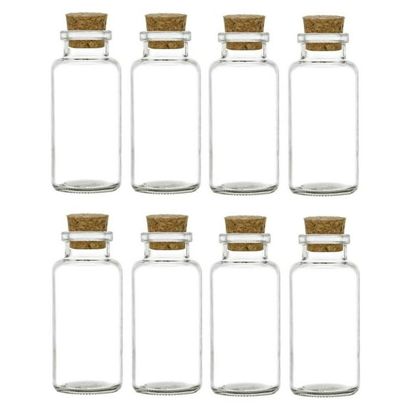 8 pcs Glass Spice Vials with Cork - 6 oz