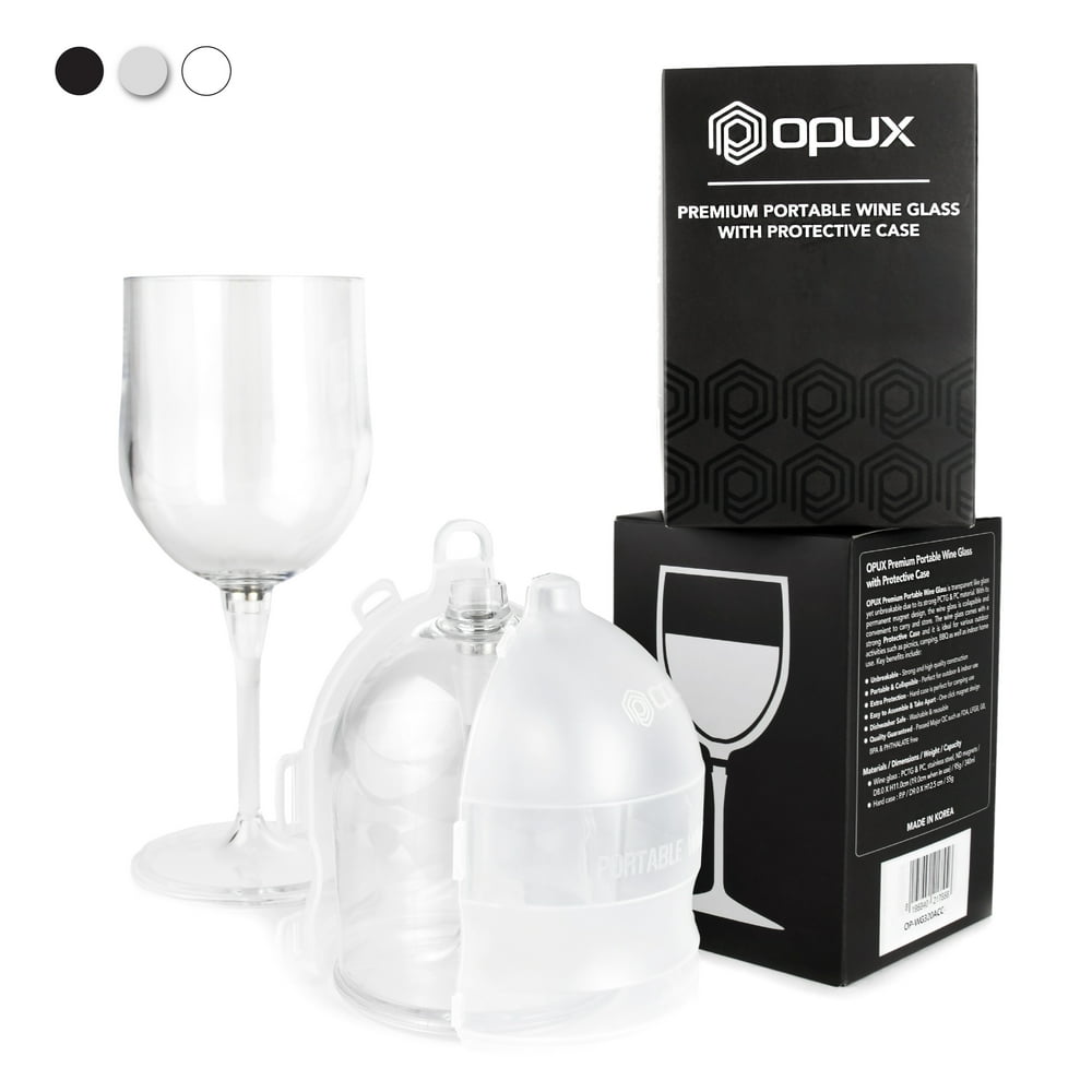 Premium Portable Wine Glass by OPUX Unbreakable, Collapsible, BPA