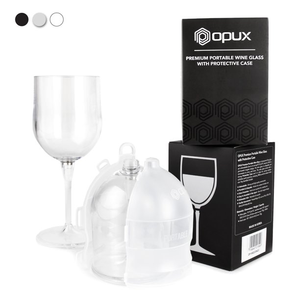 Premium Portable Wine Glass by OPUX Unbreakable, Collapsible, BPA Free, Dishwasher Friendly