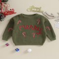 thumbnail image 2 of Candy Cane Embroidery Long Sleeve Sweaters for Baby Christmas, 2 of 9