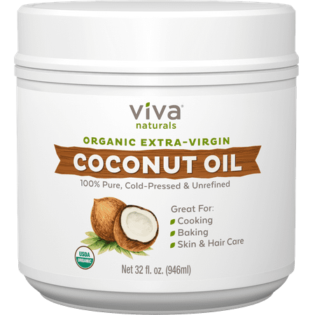 Viva Naturals Organic Extra Virgin Coconut Oil, 32 fl (50 Best Uses For Coconut Oil)