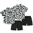 thumbnail image 2 of FLMEI 1T 2T 3T 4T 5T 6T 7T Kids Baby Outfits 2Pcs for Boys Girls，Baby Print Button Down Shirt +Shorts Pants Set, 2 of 10