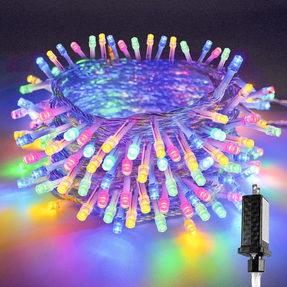 Cadena de luces KAQ, 27 m, multicolor, 240 LED, 8 modos, resistentes al agua