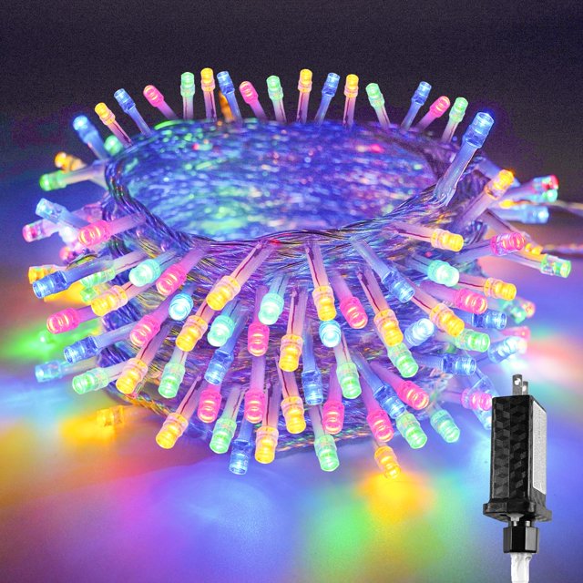 Cadena de luces KAQ, 27 m, multicolor, 240 LED, 8 modos, resistentes al agua