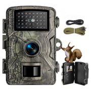 Teblint Trail Camera, 2.5K 16MP Game Camera with Night Vision, IP66 Waterproof Motion Activated 2.0”HD TFT Screen for Wildlife Monitoring Outdoor Hunting