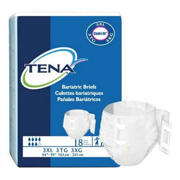 TENA Bariatric Briefs, 3X-Large 64 - 95 In, 32 Ct