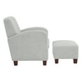 thumbnail image 4 of Aiden Chair & Ottoman Herringbone Smoke Gray Fabric with Medium Espresso Legs, 4 of 9