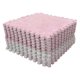thumbnail image 1 of 10pcs Plush Foam Floor Mat Color Blocking Split Joint Interlocking Cuttable Soft Plush Rug for Bedroom Pink White, 1 of 4