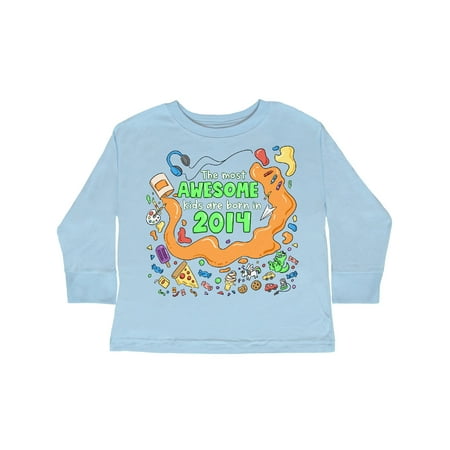 

Inktastic The Most Awesome Kids are Born in 2014 Gift Toddler Boy or Toddler Girl Long Sleeve T-Shirt