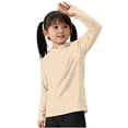 thumbnail image 5 of Girls Boys UPF 50+ Hooded Shirts Long-Sleeve Striped Printed Sun Protection Rash Guards Fishing Shirts Lightweight Quick-Dry Hoodies with Thumb Hole Orange 7-8 Years, 5 of 6