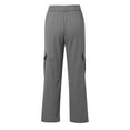 thumbnail image 5 of BRDFRL Cargo Pants for Women High Waisted Casual Pants Work Pants Baggy Stretchy Wide Leg Y2K Streetwear with Pockets Gray M, 5 of 6