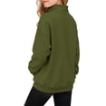 thumbnail image 4 of PLHWHYQ Girls' Zip Neck Hoodie for Little Girls – Cozy Kids' Casual Sweatshirt with Stand Up Collar Lightweight Winter Layer Army Green 11-12 Years, 4 of 8