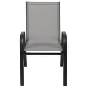 BizChair 4 Pack Gray Outdoor Stack Chair with Flex Comfort Material and Metal Frame