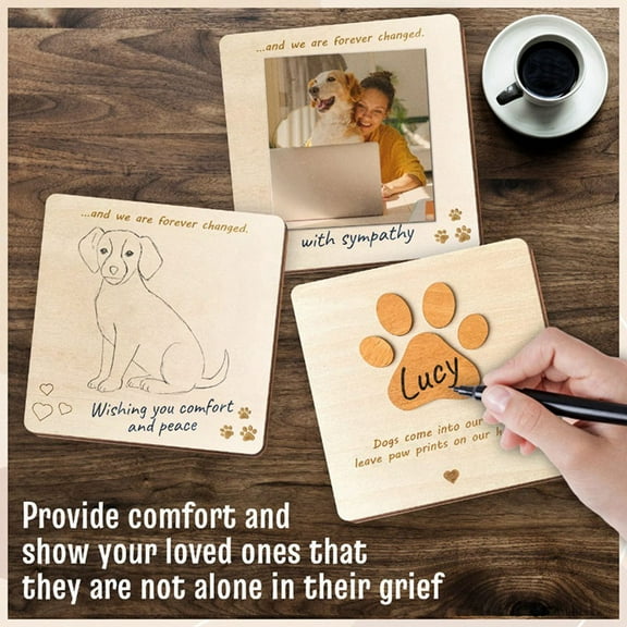 Wood Pet Sympathy Cards for Dog - Card Loss, Loss of Gift