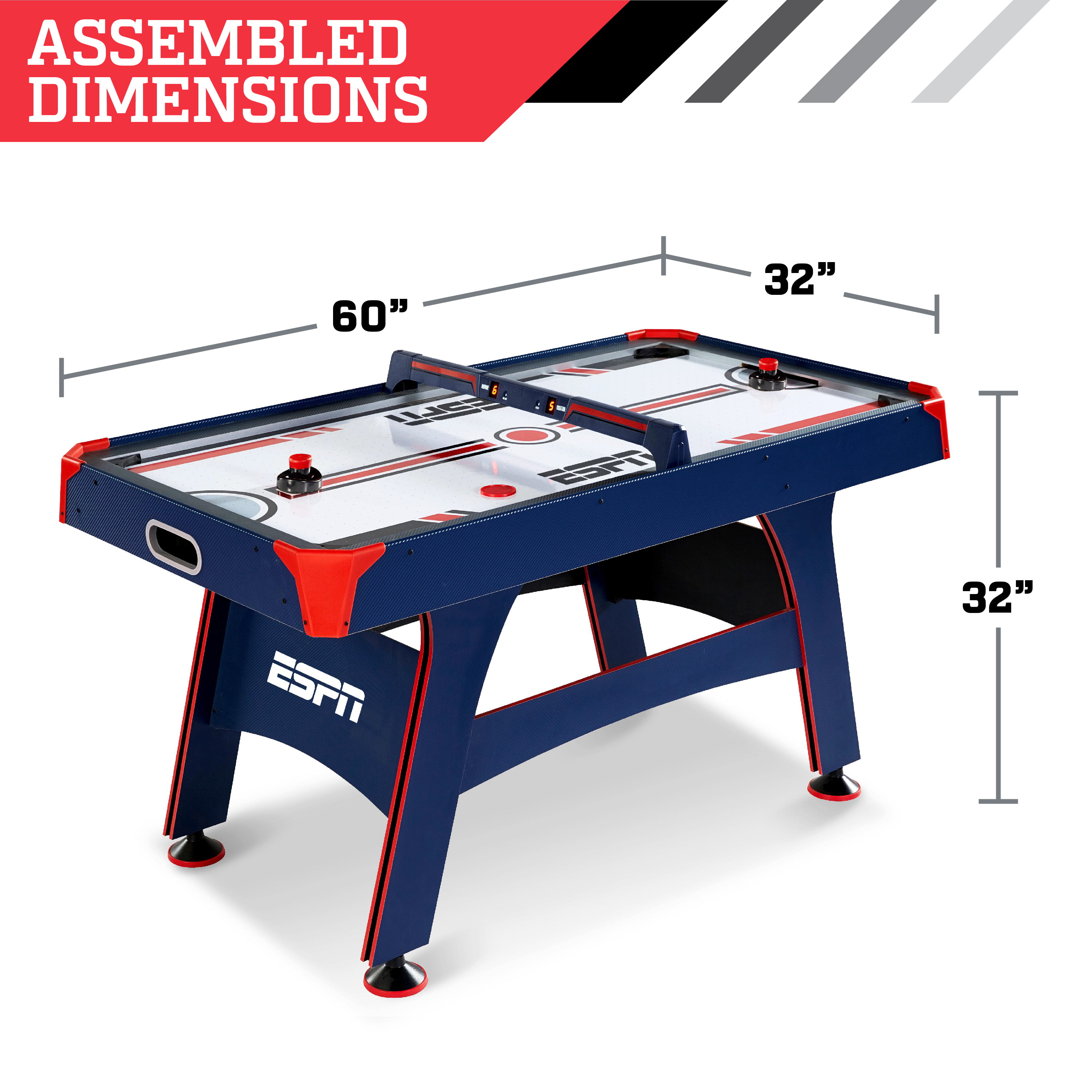 Espn 60 Inch Air Powered Hockey Table With Overhead Electronic