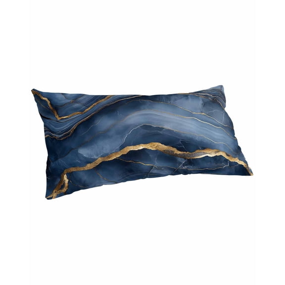 Navy Blue Marble Pillow Covers King Size, Modern Contemporary Art Soft Bed Throw Pillowcases Breathable Cooling Long Lumbar Body Pillow Sham Cover for Bed Sofa 20''x40''