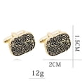 thumbnail image 2 of Gemelos vintage con estampado de espiral chapados en oro para hombre, 2 of 2