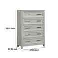 thumbnail image 5 of BenJara Ion 56 Inch Tall Dresser Chest, 5 Drawers, White Marble Top, Farmhouse Gray, 5 of 6