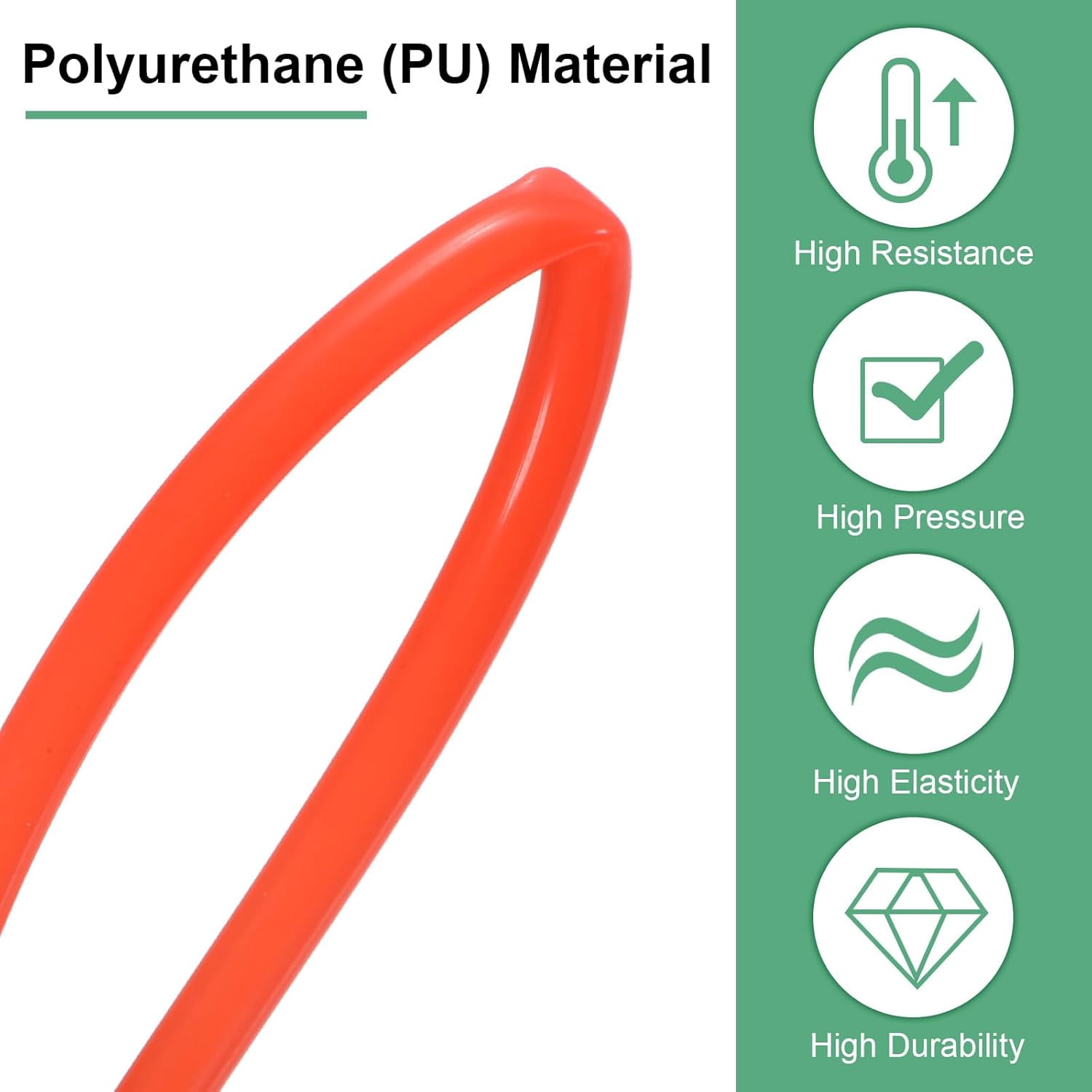 MKEUDQ-Pneumatic Tubing Pipe, 2.5mm(ID) x4mm(OD) PU Polyurethane Air Compressor Hose for Air Compressor Fitting/Gas/Fluid Transfer, Air Hose Line Tube [5M/16.4ft, Red]