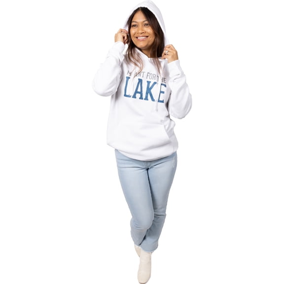 The Lake - Small White Unisex Hooded Sweatshirt