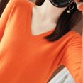 thumbnail image 6 of Duoif Womens Sweaters Light Sweaters for Women Long Sleeve Crew Neck Lightweight Soft Knitted Pullover Knitted Blouse Sweaters for Women Trendy Orange XL, 6 of 8