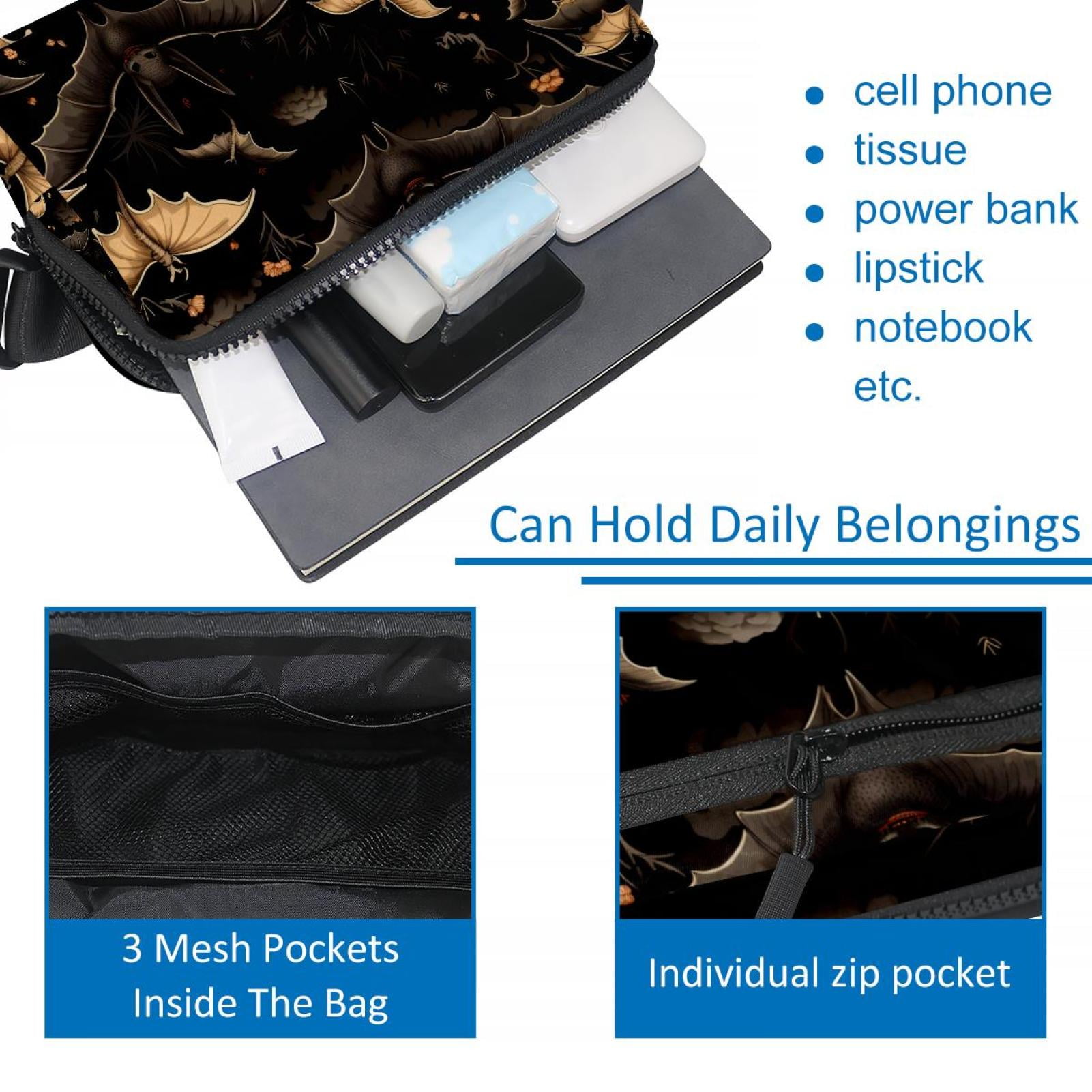 Halloween bats Sling Bag Waist Pack Fanny Pack with Extension Strap Lightweight Adjustable Unisex