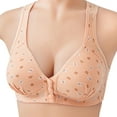 thumbnail image 2 of Hessimy Daisy Bra for Women, Comfortable Convenient Front Close Button Lace Floral Pattern Bras for Older Women No Underwire(Pink,44), 2 of 4