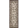 thumbnail image 1 of Unique Loom Collection Carved Botanical Border Transitional Indoor and Outdoor Flatweave Runner Rug, 2 x 6 Feet, Beige/Dark Brown, 1 of 5
