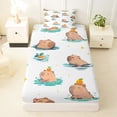 thumbnail image 3 of Erosebridal Cartoon Animal Capybara Twin Sheet Sets,Cute Rodent Animals Bedding For Kids Boys 3pcs, 3 of 6