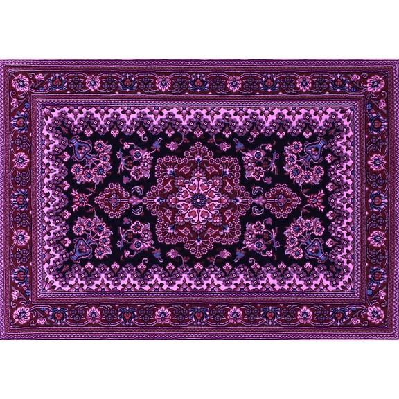 Ahgly Company Indoor Rectangle Persian Purple Traditional Area Rugs, 5' x 7'