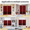 thumbnail image 6 of Red Black Plaid Kitchen Curtains Small Short 39 Inch Length, Country Vintage Star Abstract Gingham Grommet Top Bedroom Living Room Curtains, Light Filtering Cafe Curtain Drapes 2 Panels Set 55''x39'', 6 of 9