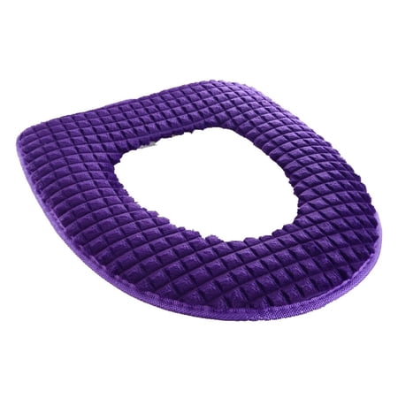 Thicken 38cm*43.5cm Washable O-shaped Soft Warm Waterproof Household Supplies Toilet Seat Cover Cushion Bathroom Accessories PURPLE