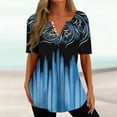 thumbnail image 2 of Patlollav Womens Short Sleeve Tops Fashion Print V-neck Spring Summer Shirts, 2 of 6