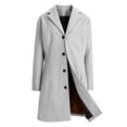 thumbnail image 4 of Duqingm Winter Coat Women Elegant Notched Collar Double Breasted Wool Blend Over Coat Light Gray,XL, 4 of 5