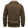thumbnail image 4 of NTACZA Jackets for Men Brown Faux Suede Work Sherpa Lined Trucker Jacket Zip Up Cargo Lapel Coat Fall Coats for Man M, 4 of 4
